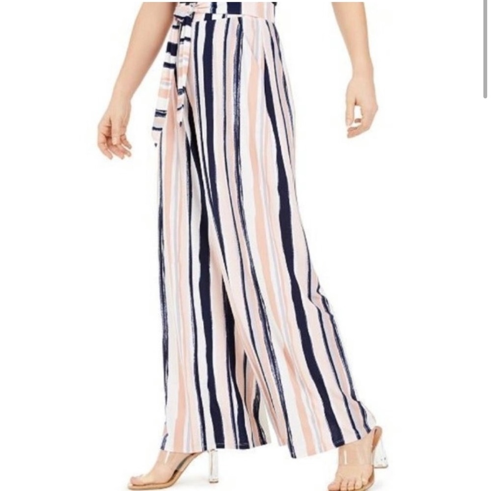 Bar III Striped Tie-Waist Pants